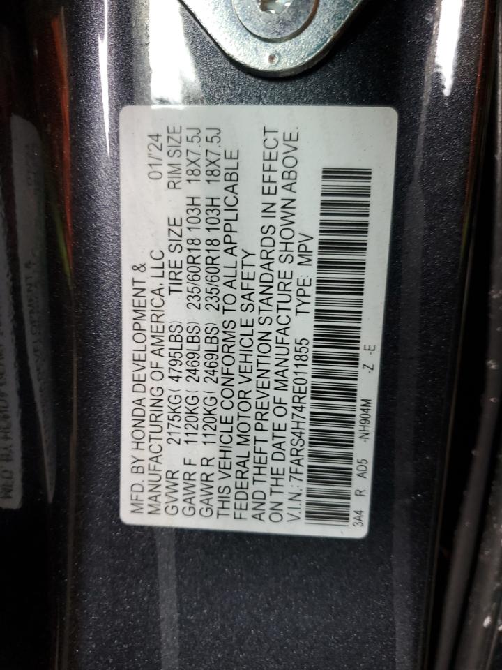 2024 HONDA CR-V EXL VIN:7FARS4H74RE011855