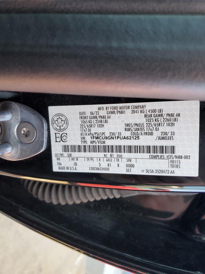2023 FORD ESCAPE ACTIVE VIN:1FMCU9GN1PUA62125