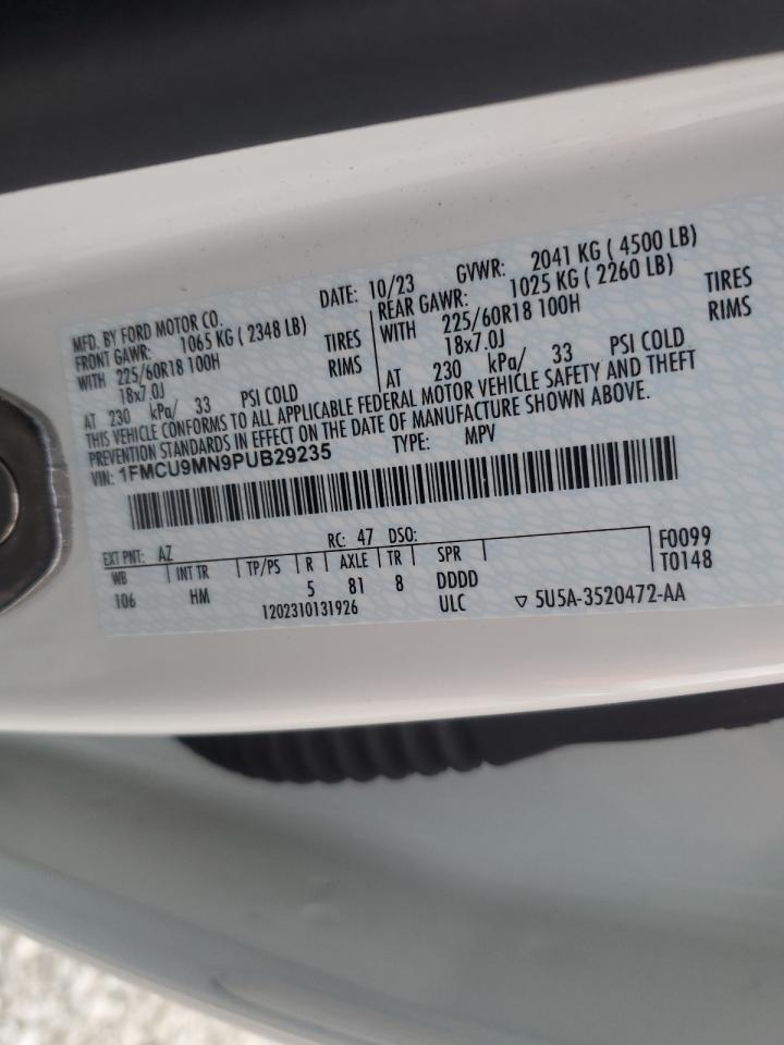 2023 FORD ESCAPE ST LINE VIN:1FMCU9MN9PUB29235