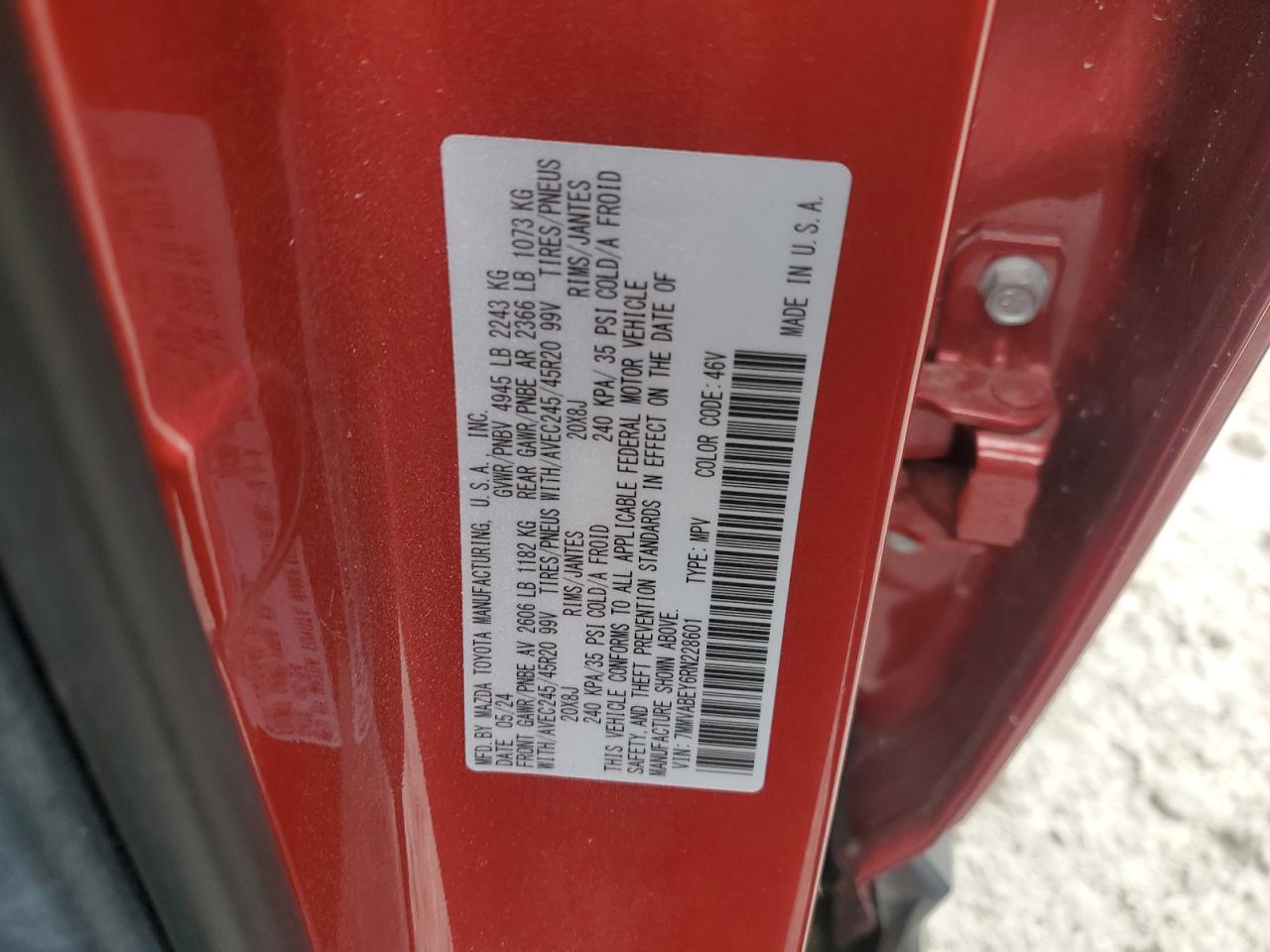 2024 MAZDA CX-50 PREMIUM PLUS VIN:7MMVABEY6RN228601