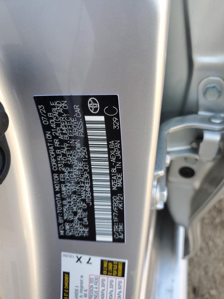 2023 TOYOTA COROLLA LE VIN:JTDB4MEE3PJ011250