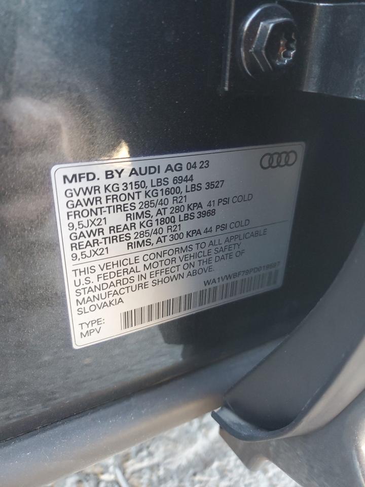 2023 AUDI SQ7 PRESTIGE VIN:WA1VWBF79PD019597