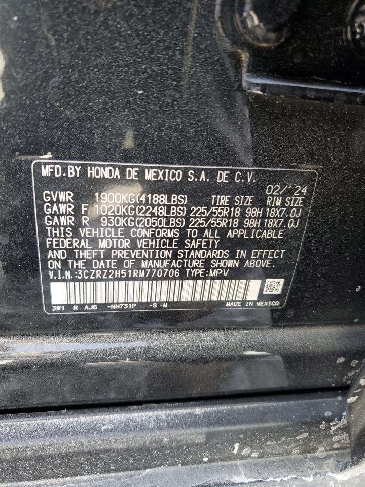 2024 HONDA HR-V SPORT VIN:5NPEB4AC2EH832207