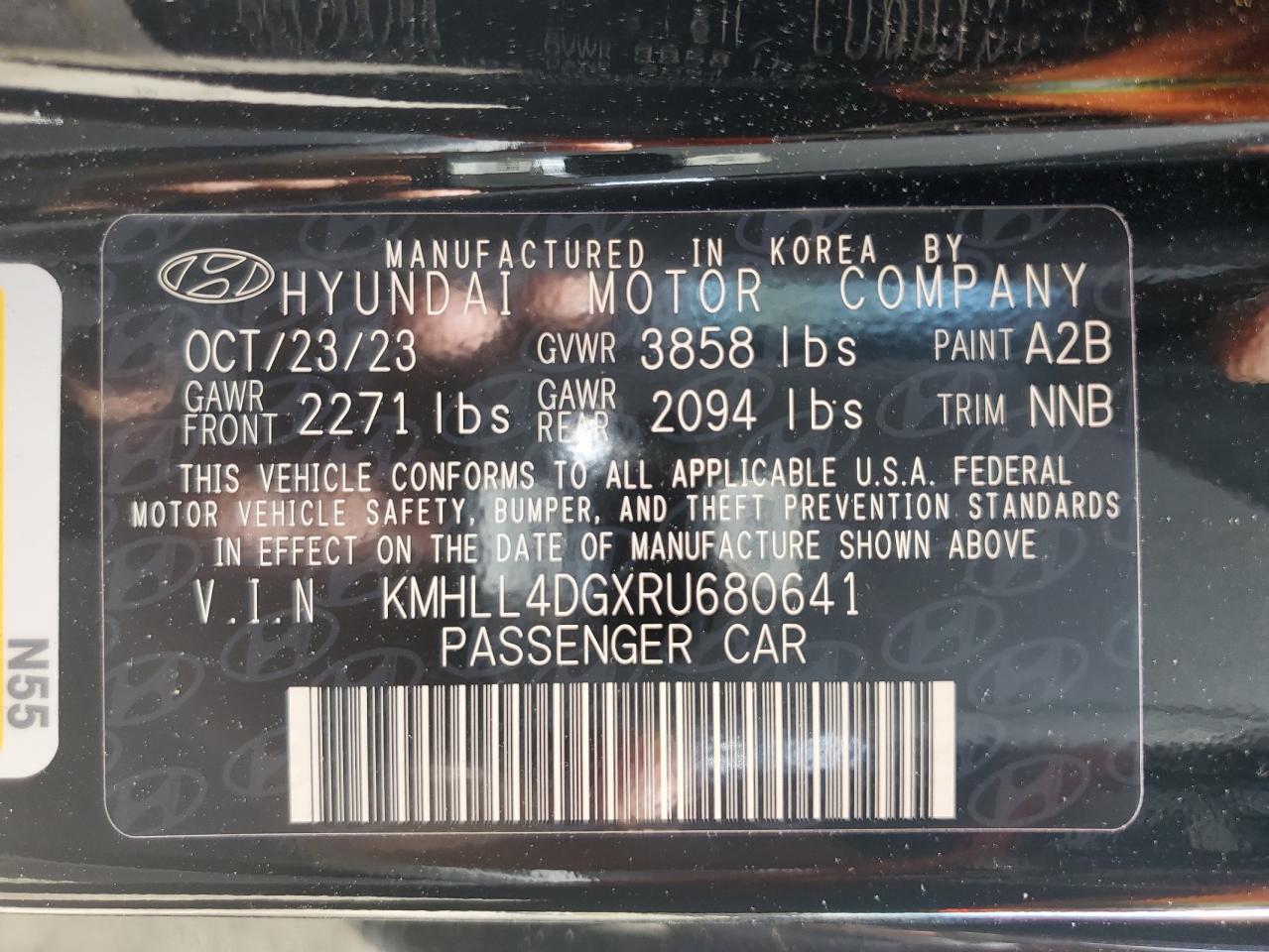 2024 HYUNDAI ELANTRA SE VIN:KMHLL4DGXRU680641