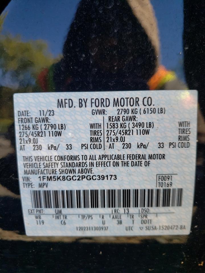 2023 FORD EXPLORER ST VIN:1FM5K8GC2PGC39173