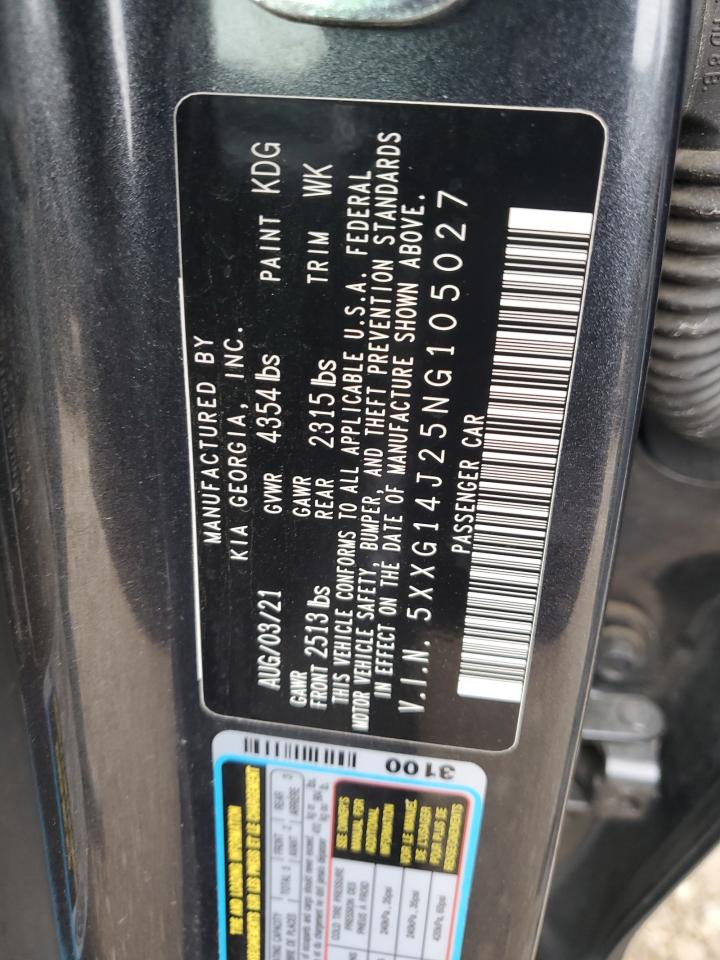 2022 KIA K5 LXS VIN:5XXG14J25NG105027