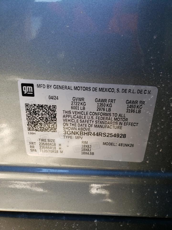 2024 CHEVROLET BLAZER 2LT VIN:3GNKBHR44RS254928