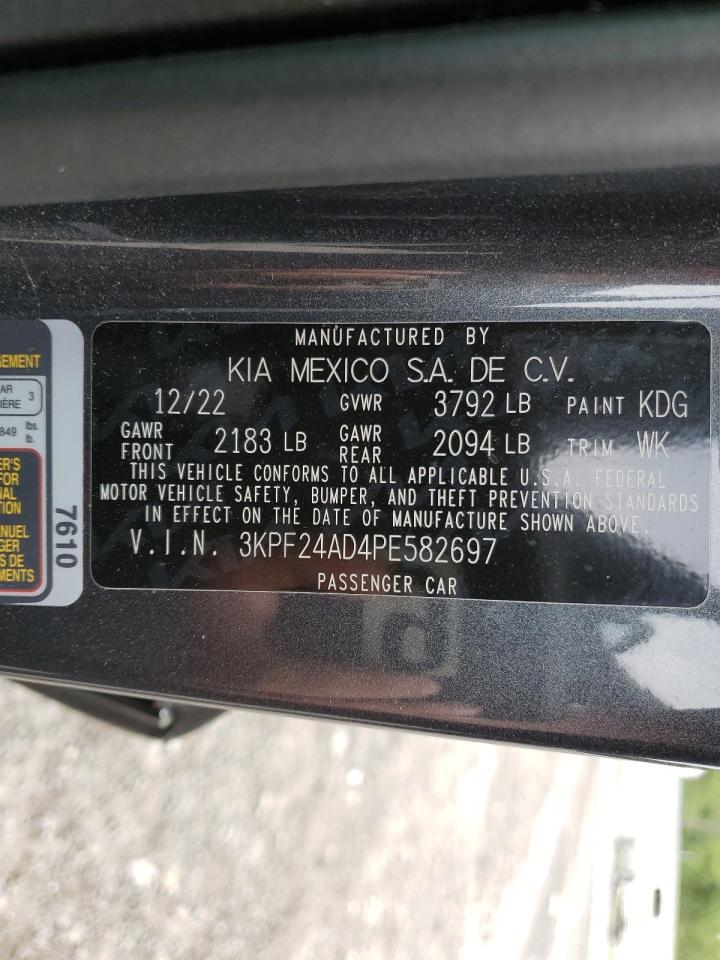 2023 KIA FORTE LX VIN:3KPF24AD4PE582697