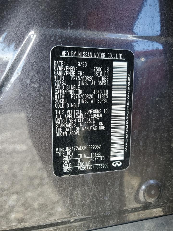 2024 INFINITI QX80 LUXE VIN:JN8AZ2AE0R9329052