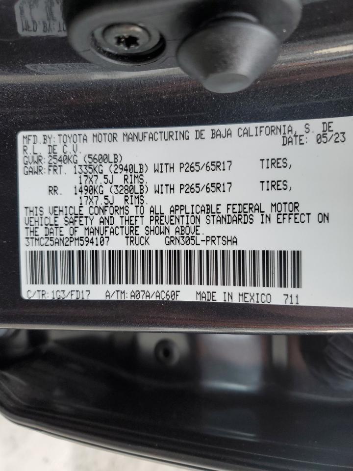 2023 TOYOTA TACOMA DOUBLE CAB VIN:3TMCZ5AN2PM594107