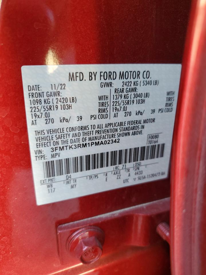 2023 FORD MUSTANG MACH-E PREMIUM VIN:3FMTK3RM1PMA02342