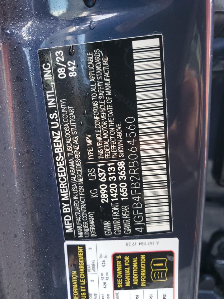 2024 MERCEDES-BENZ GLE 350 4MATIC VIN:4JGFB4FB2RB064560