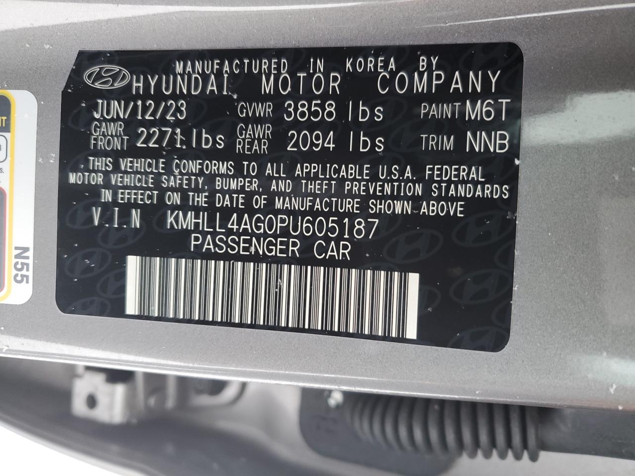 2023 HYUNDAI ELANTRA SE VIN:KMHLL4AG0PU605187