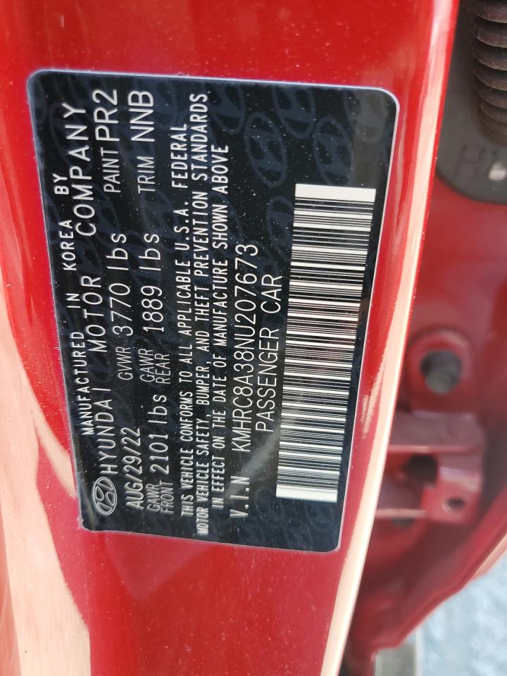 2022 HYUNDAI VENUE SEL VIN:KMHRC8A38NU207673