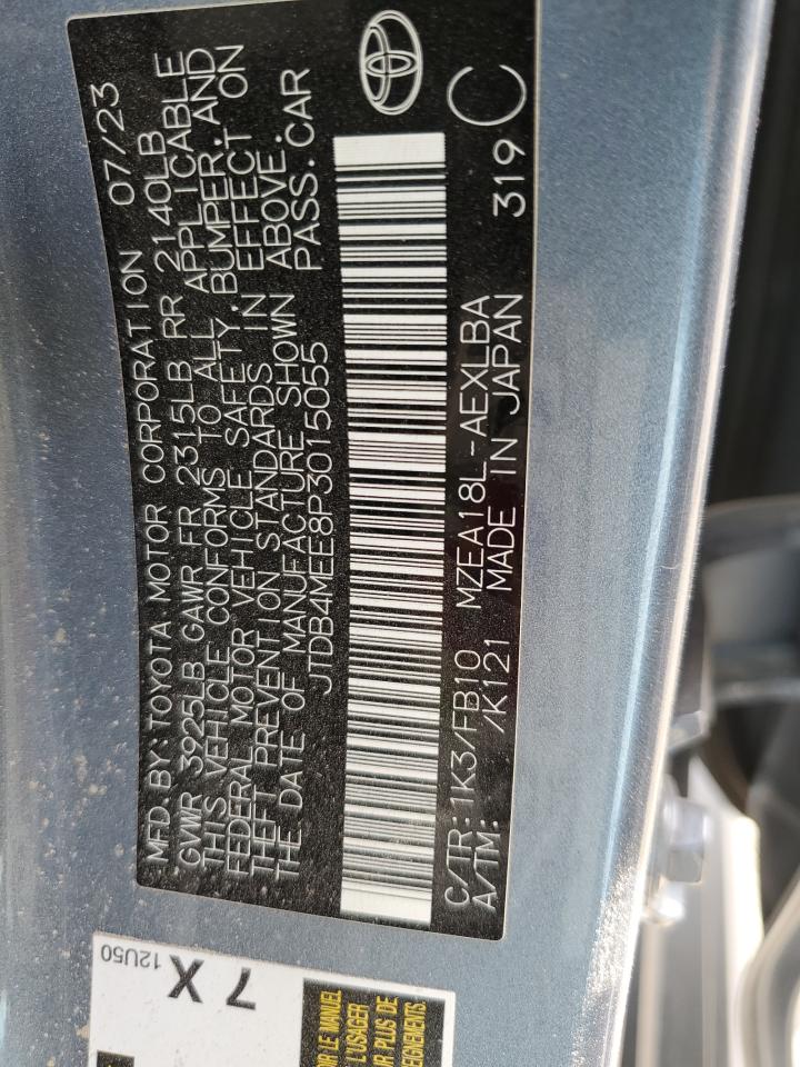 2023 TOYOTA COROLLA LE VIN:JTDB4MEE8P3015055