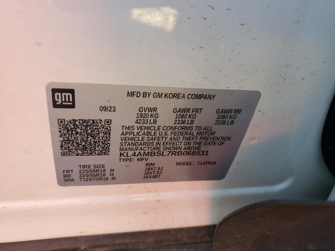 2024 BUICK ENCORE GX PREFERRED VIN:KL4AMBSL7RB068531