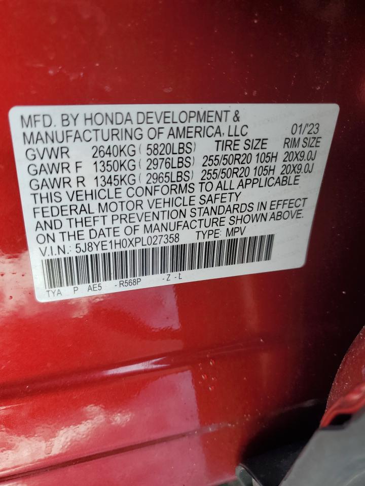 2023 ACURA MDX A-SPEC VIN:5J8YE1H0XPL027358