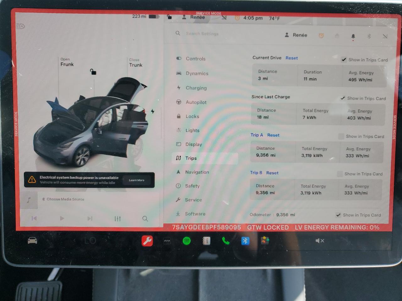 2023 TESLA MODEL Y  VIN:7SAYGDEE8PF589095