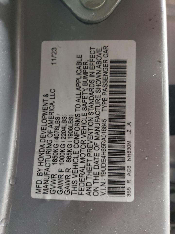 2024 ACURA INTEGRA A-SPEC TECH VIN:19UDE4H65RA018845