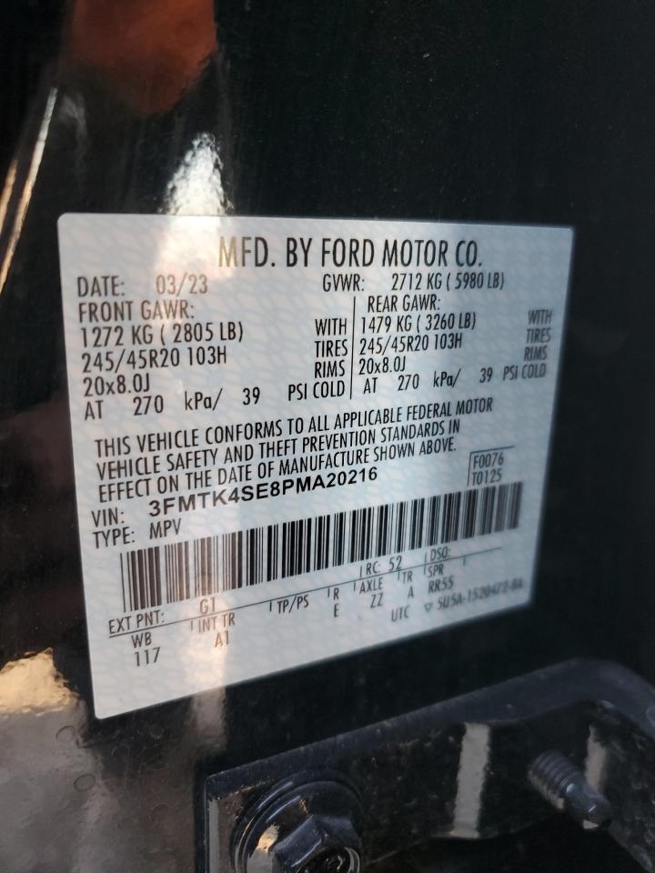 2023 FORD MUSTANG MACH-E GT VIN:3FMTK4SE8PMA20216