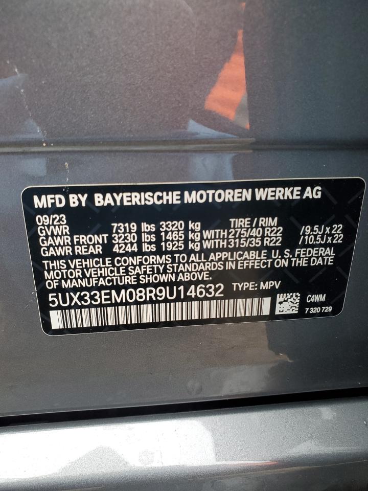 2024 BMW X7 M60I VIN:5UX33EM08R9U14632