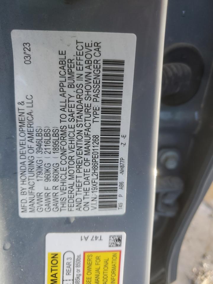 2023 HONDA CIVIC SPORT VIN:19XFL2H86PE011268