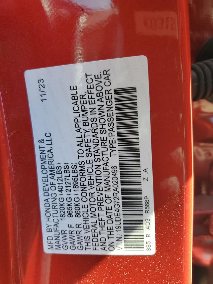 2024 ACURA INTEGRA A-SPEC TECH VIN:19UDE4G72RA020496