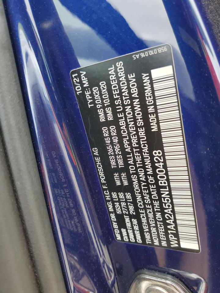 2022 PORSCHE MACAN  VIN:WP1AA2A55NLB00428