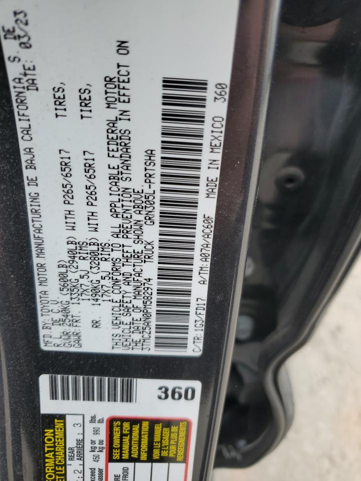 2023 TOYOTA TACOMA DOUBLE CAB VIN:3TMCZ5AN0PM582974