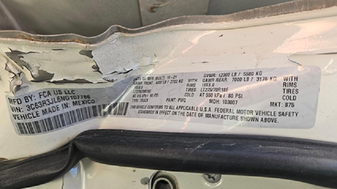 2022 RAM 3500 LARAMIE VIN:3C63R3JL6NG107786