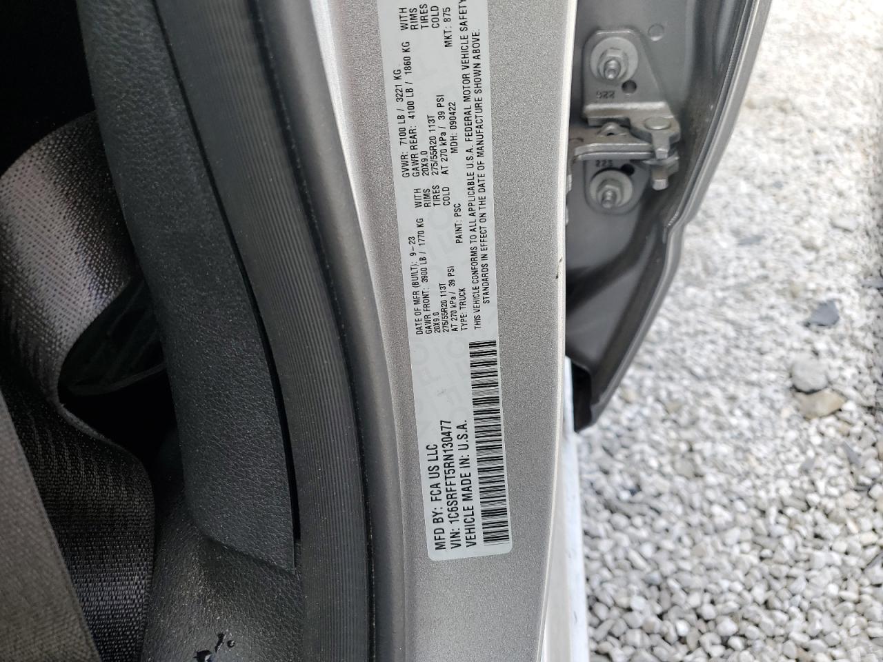 2024 RAM 1500 BIG HORN/LONE STAR VIN:1C6SRFFT5RN130477