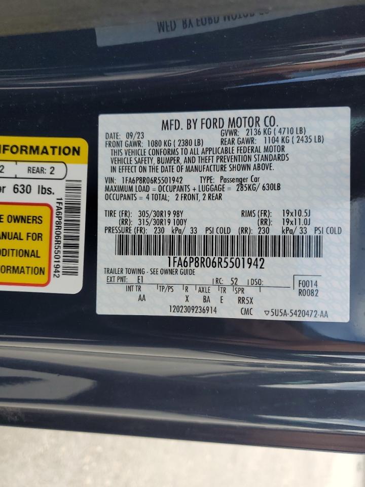 2024 FORD MUSTANG DARK HORSE VIN:1FA6P8R06R5501942