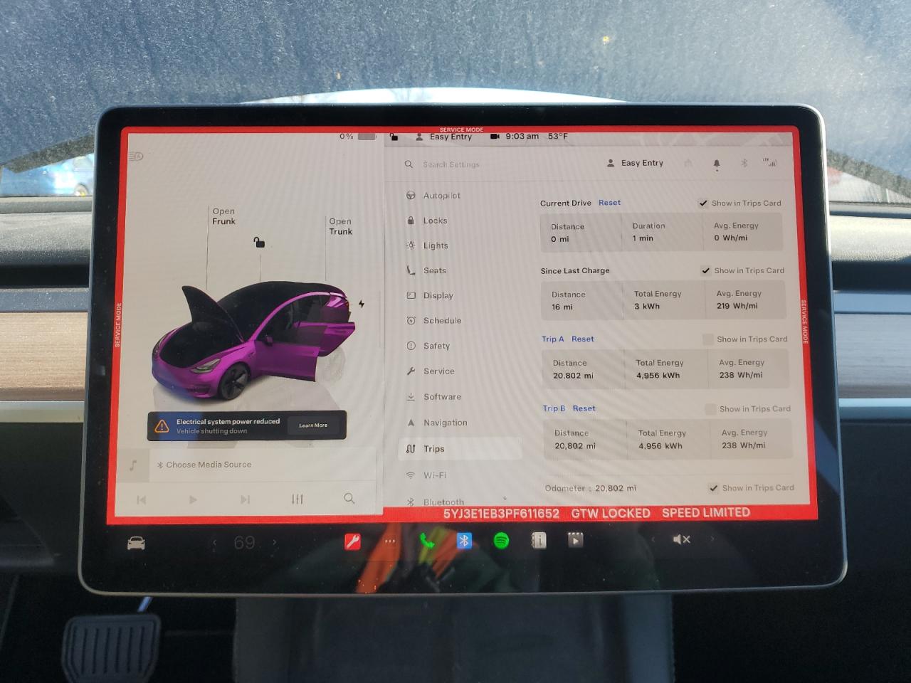 2023 TESLA MODEL 3  VIN:5YJ3E1EB3PF611652