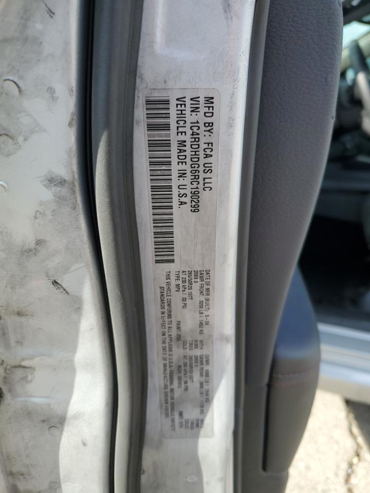 2024 DODGE DURANGO GT VIN:1C4RDHDG6RC190299