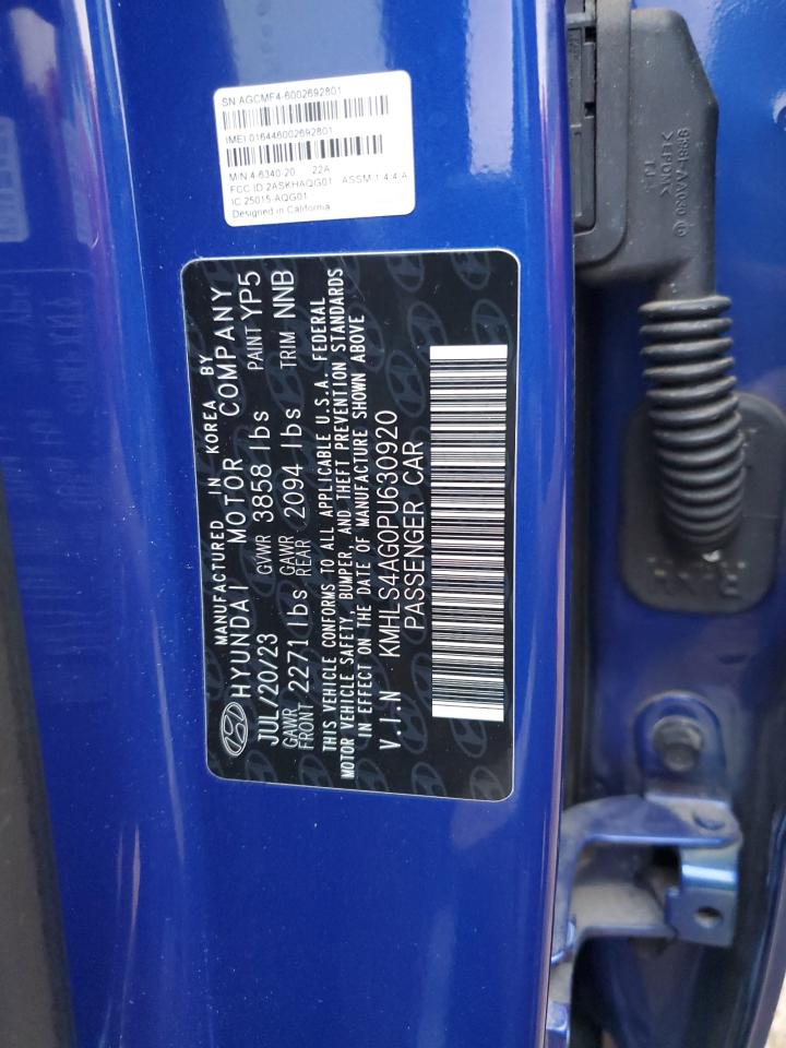 2023 HYUNDAI ELANTRA SEL VIN:KMHLS4AG0PU630920