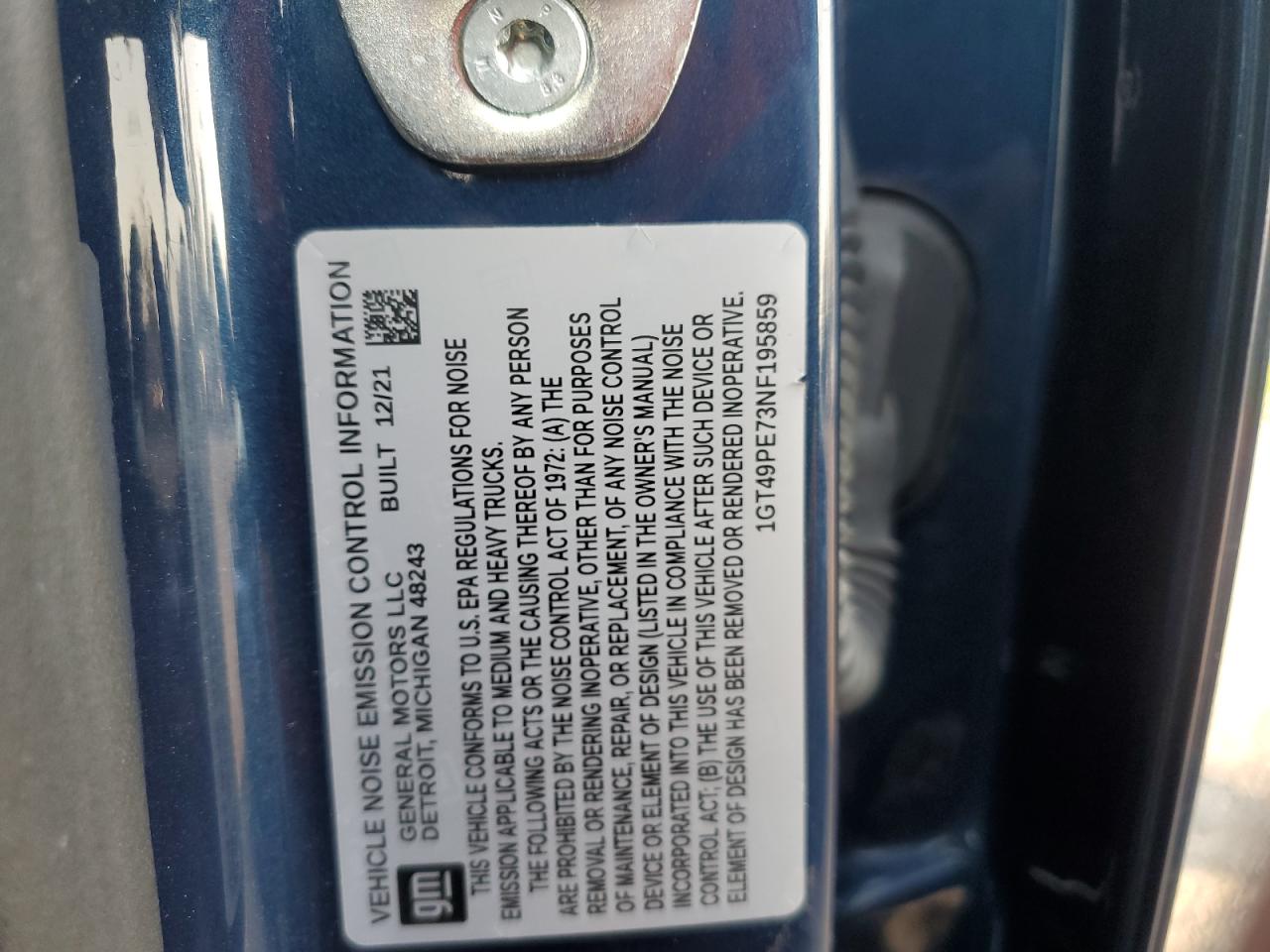 2022 GMC SIERRA K2500 AT4 VIN:1GT49PE73NF195859