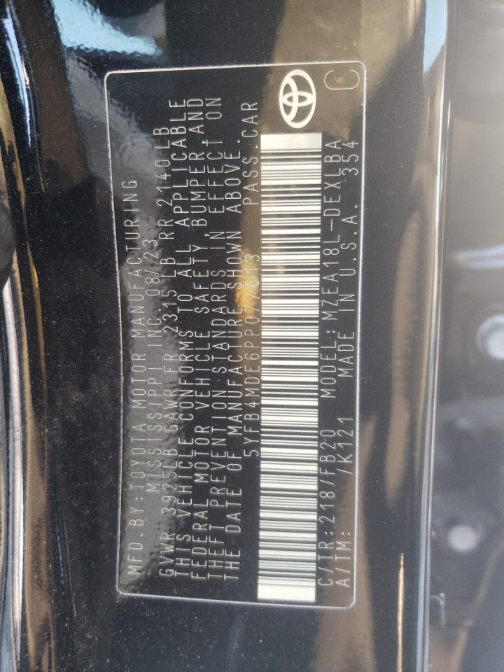 2023 TOYOTA COROLLA LE VIN:JM1BM1U77G1347372