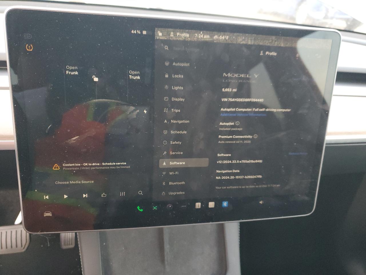 2024 TESLA MODEL Y  VIN:7SAYGDED8RF094440