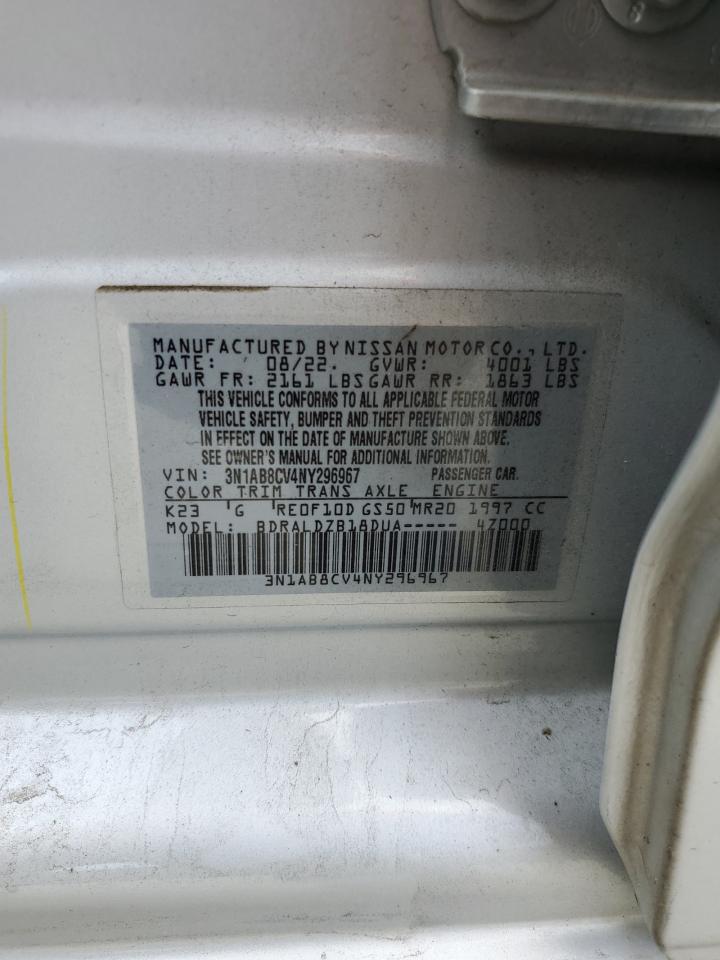 2022 NISSAN SENTRA SV VIN:3N1AB8CV4NY296967