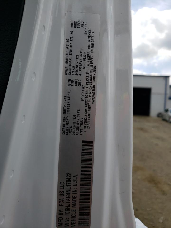 2022 JEEP GLADIATOR SPORT VIN:1C6HJTAG4NL170422