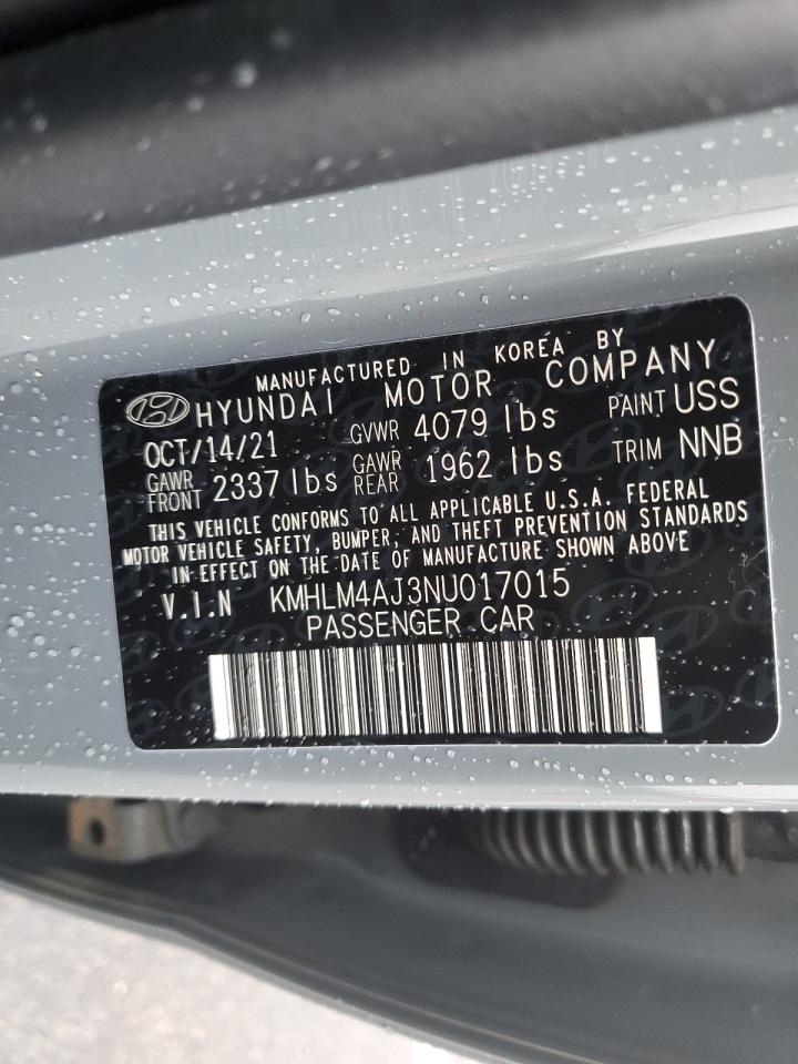 2022 HYUNDAI ELANTRA BLUE VIN:KMHLM4AJ3NU017015
