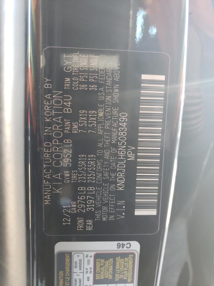 2022 KIA SORENTO SX VIN:KNDRJDLH6N5083490