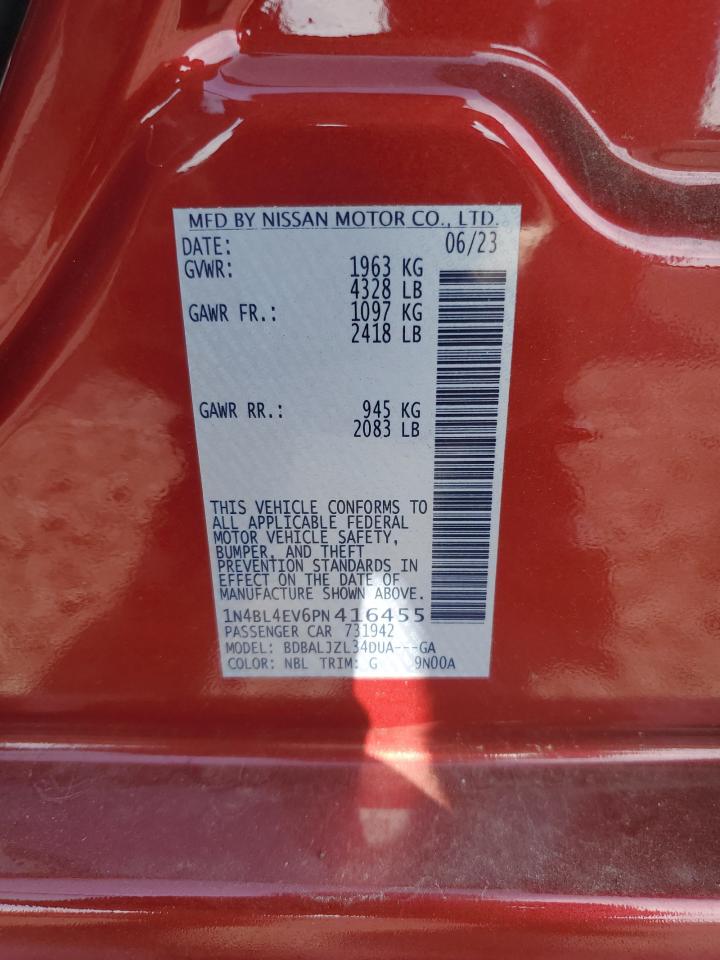 2023 NISSAN ALTIMA SL VIN:1N4BL4EV6PN416455