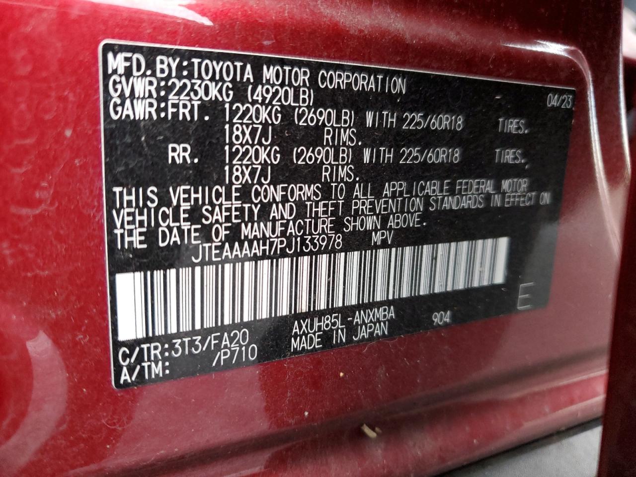 2023 TOYOTA VENZA LE VIN:JTEAAAAH7PJ133978