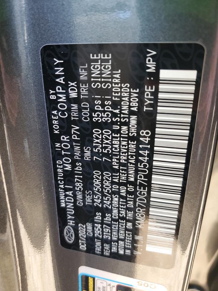 2023 HYUNDAI PALISADE CALLIGRAPHY VIN:KM8R7DGE7PU544148