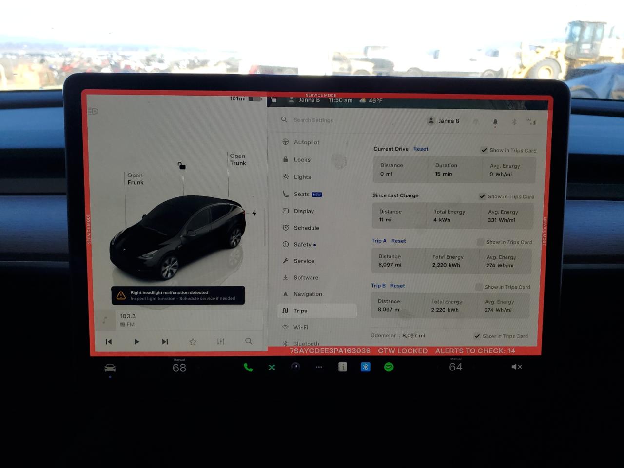 2023 TESLA MODEL Y  VIN:7SAYGDEE3PA163036