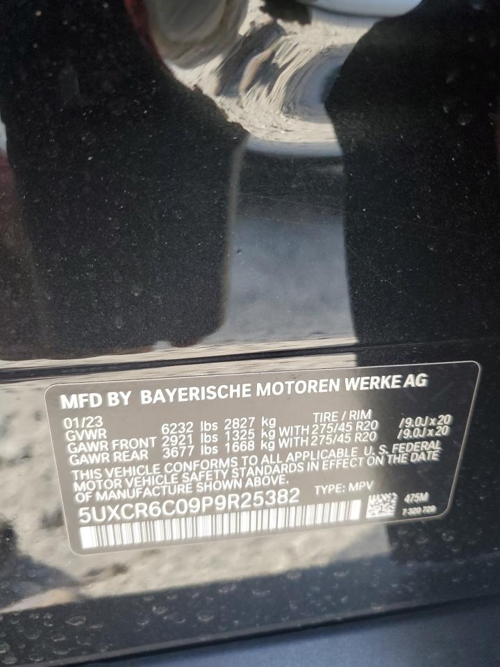 2023 BMW X5 XDRIVE40I VIN:5UXCR6C09P9R25382