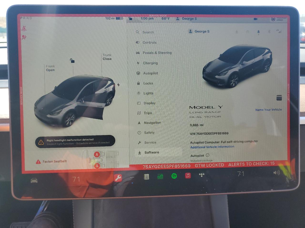 2023 TESLA MODEL Y  VIN:7SAYGDEE5PF851669