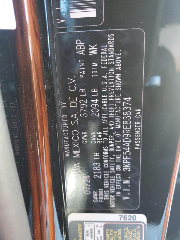 2024 KIA FORTE GT LINE VIN:3KPF54AD9RE838374