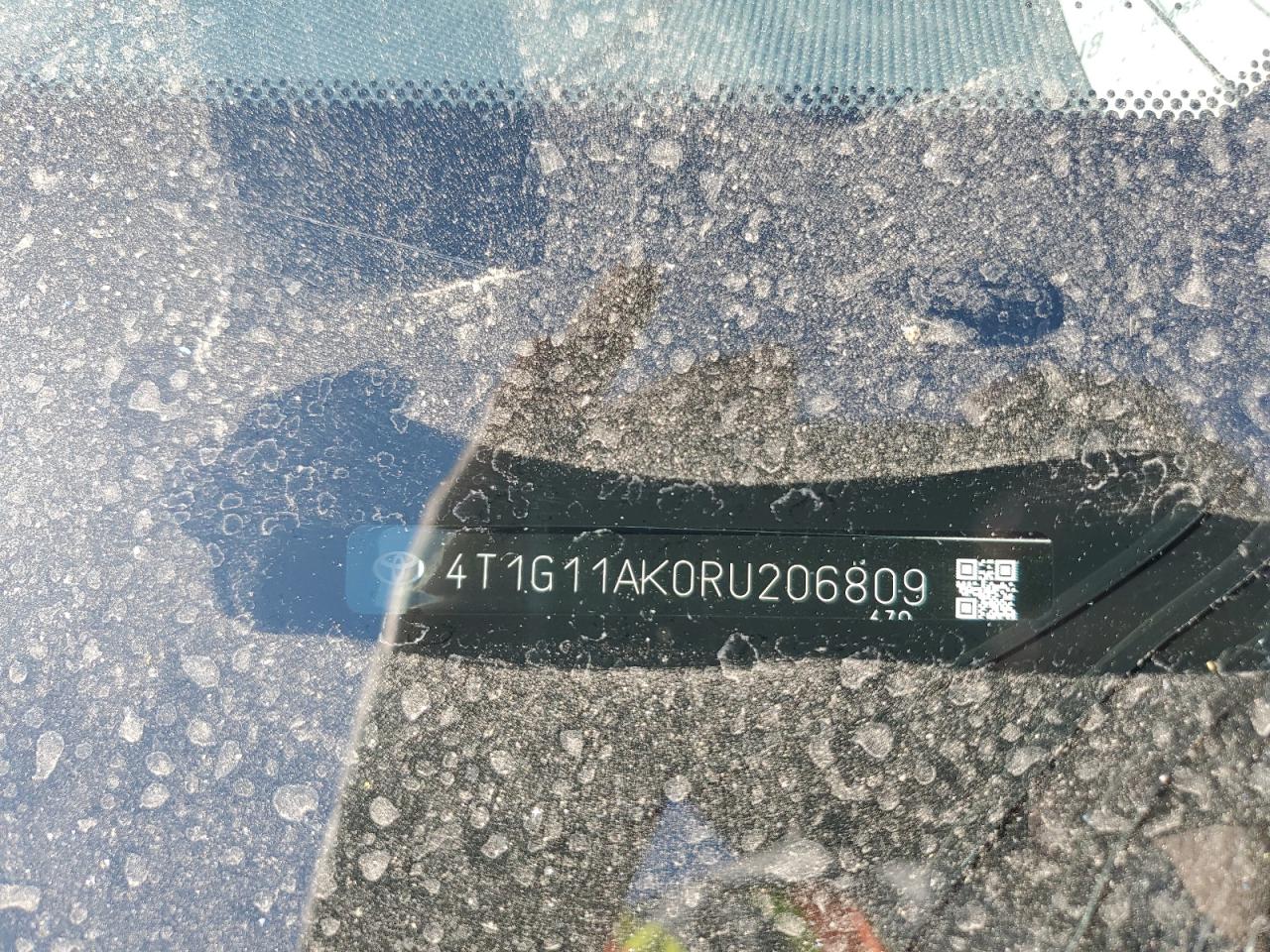 2024 TOYOTA CAMRY SE NIGHT SHADE VIN:4T1G11AK0RU206809